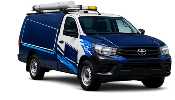 Our drain service van out on a Doonside job