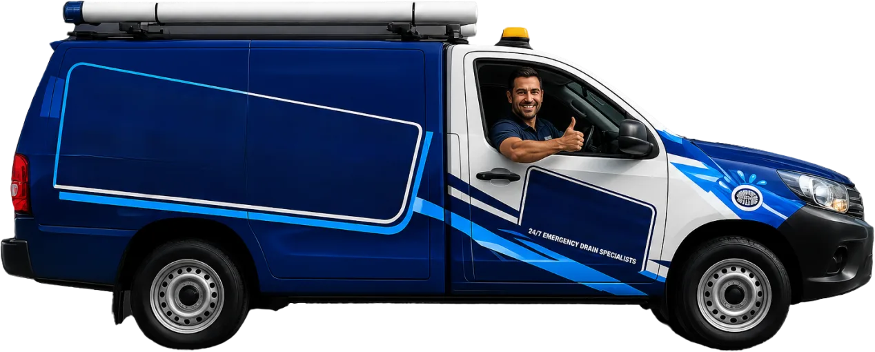 Our drain service van out on a Doonside job